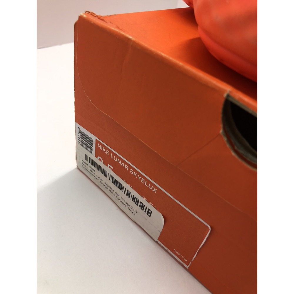 Nike Lunar Skyelux Max Orange Dark Cayenne 2016 Size 9.5 Brand New Running Shoes - Picture 9 of 9
